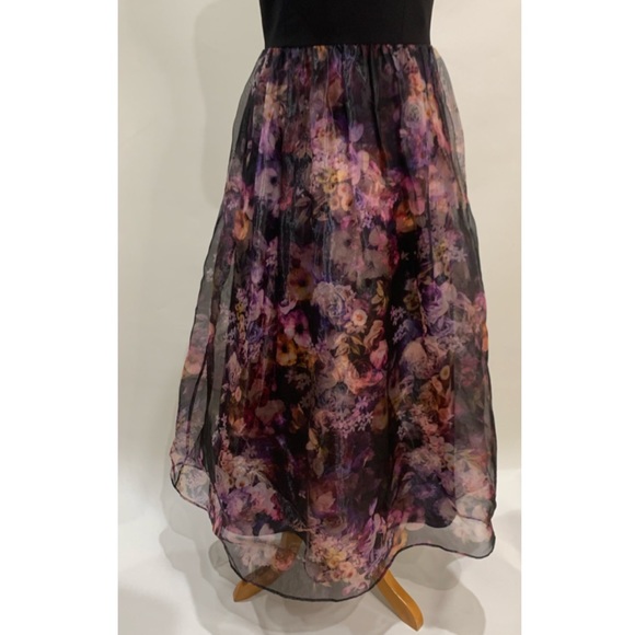 Aidan mattox organza floral skirt midi dress - Picture 6 of 10